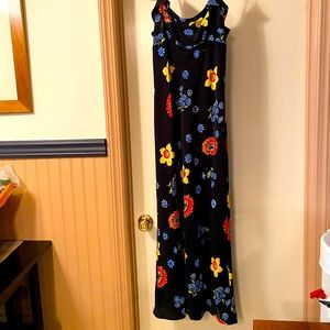 Jonathan Martin black floral spaghetti strap maxi